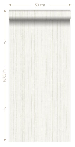Origin Wallcoverings Tapete feine unregelmäßige Streifen mit Sandstruktur Weiß - 53 cm x 10.05 m - 345948