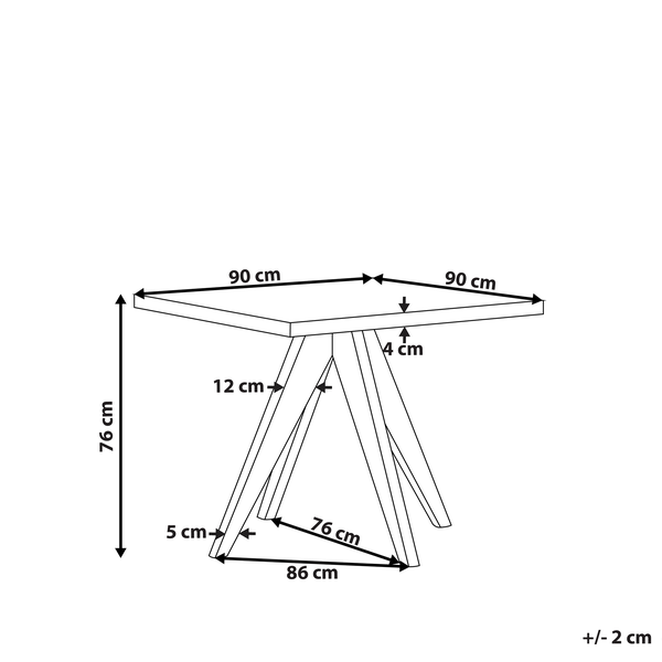 Gartentisch OLBIA 90 cm 90 cm Beton Grau