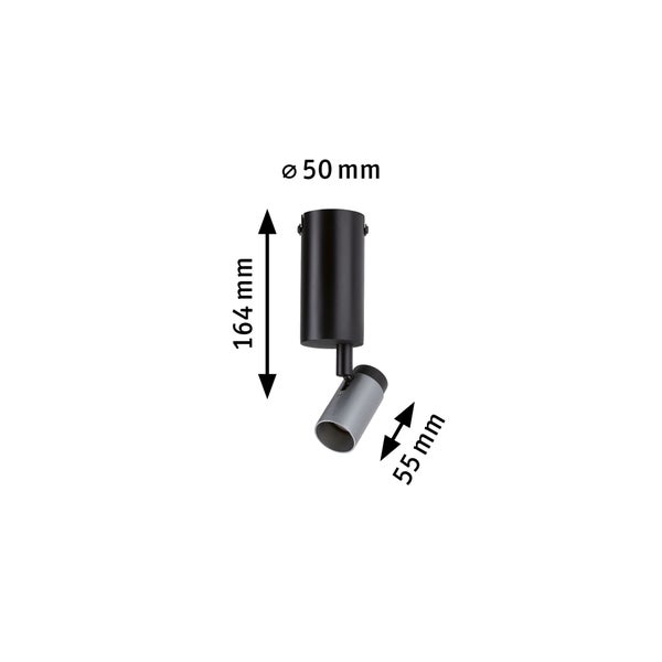 Neordic Wand-/Deckenleuchte Runa GU10 230V max. 20W dimmbar Schwarz, Anthrazit