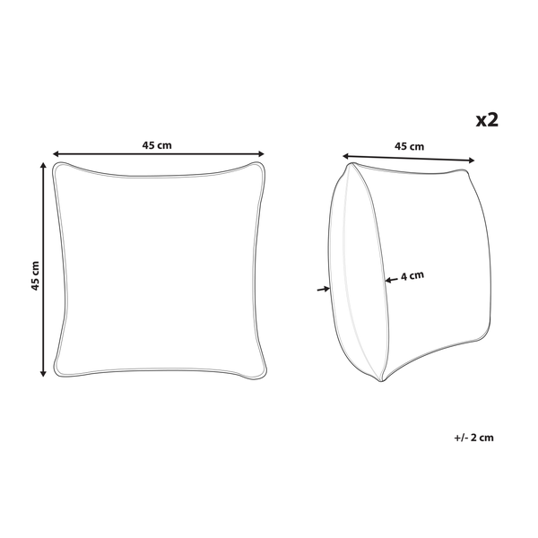 Kinderkissen aus Baumwolle 45 x 45 cm Braun 2er-Set TEDDYBEAR