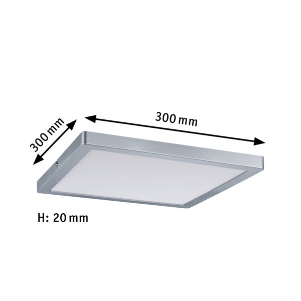 LED Panel Atria eckig 300x300mm 16,5W 1450lm 2700K Chrom matt dimmbar