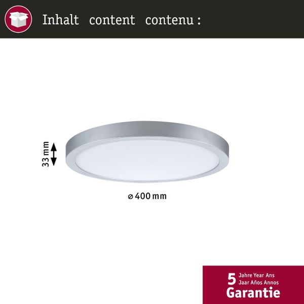 Flache LED Deckenleuchte, Durchmesser 400 mm, Höhe 33 mm