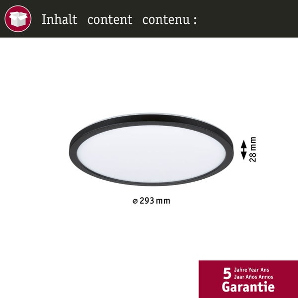 LED Panel Atria Shine Backlight rund 293mm 16W 1600lm 4000K Schwarz