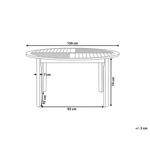Gartentisch TOLVE 150 cm 150 cm Akazienholz Braun