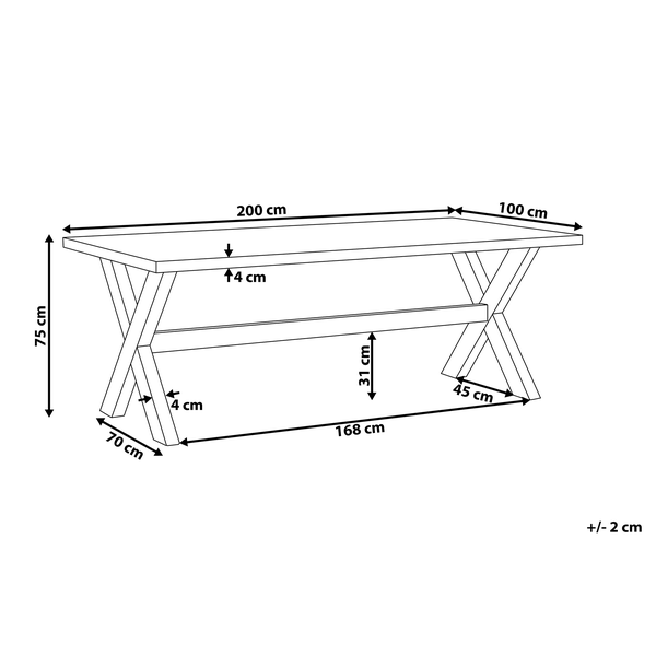 Gartentisch OLBIA 200 cm 100 cm Beton Grau