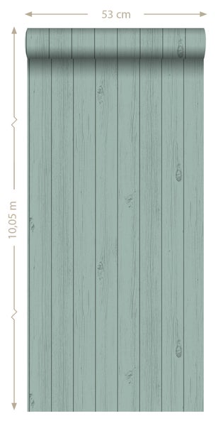 ESTAhome Tapete Holz-Optik Salbeigrün - 53 cm x 10.05 m - 128852
