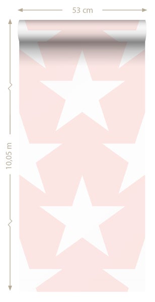 Sanders und Sanders Tapete Sterne Hellrosa - 53 cm x 10.05 m - 935259