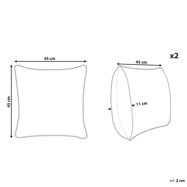 Dekokissen 2er Set ZAMIA Baumwolle 45 x 45 cm Weiß Weihnachtsmotiv