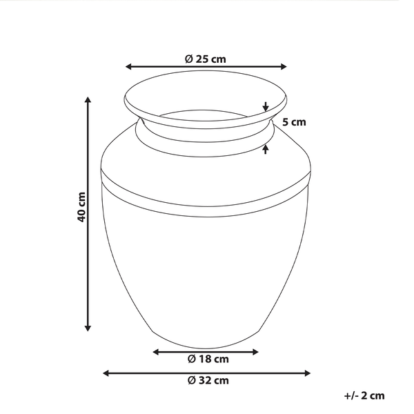 Dekovase PUCHONG Keramik 40 cm Kupfer