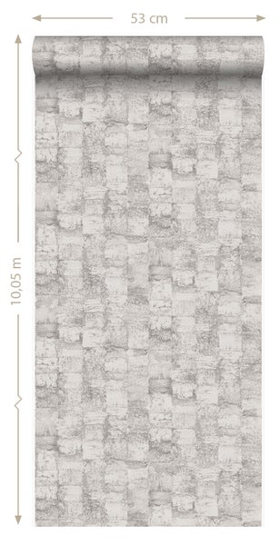 Origin Wallcoverings Tapete mit feiner Struktur Lila Grau - 53 cm x 10.05 m - 347356