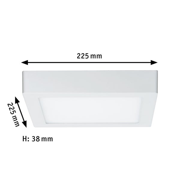 LED Panel Lunar eckig 225x225mm 12,5W 1140lm 3000K Weiß matt