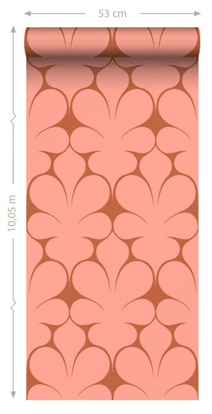 ESTAhome Tapete Retro-Ornamente Terrakotta - 50 x 900 cm - 131561