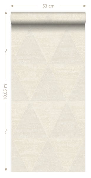Origin Wallcoverings Tapete verwitterte Metalldreiecke Elfenbeinweiß - 53 cm x 10.05 m - 337256