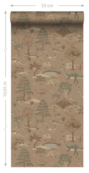 Dekoratives Interieur mit gemusterter Tapete, zwei Hüten an der Wand, einem Hocker und glitzernden Cowboystiefeln