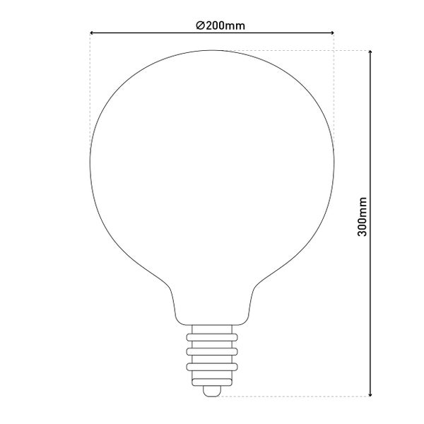 LED Leuchtmittel DILLY MAX, 5 Watt, Glühbirne  aus Metall und Glas, warmweiß, E27-Fassung LED, dekorative LED Lampe ca. 30 cm hoch