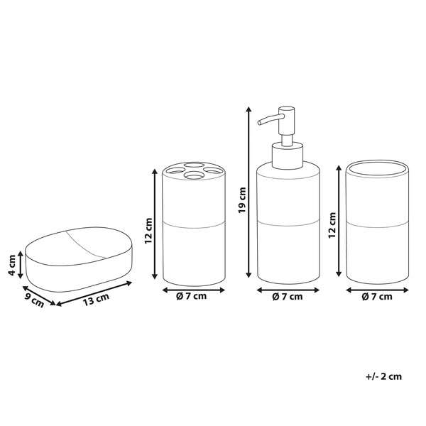 Badaccessoires Set 4-teilig CORO Keramik Weiß