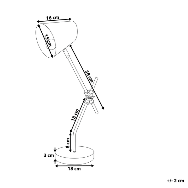 Schreibtischlampe HORTON verstellbar Metall Schwarz