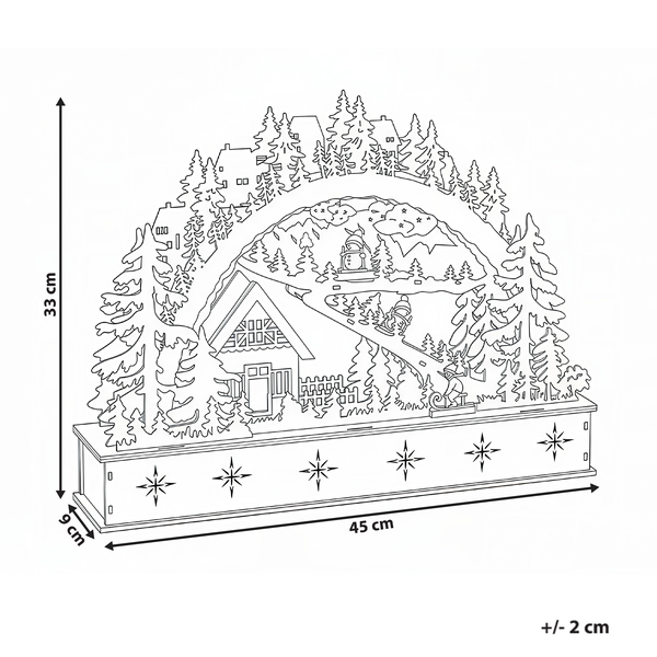 Dekorative Fensterbeleuchtung mit Winterlandschaft und Abmessungen