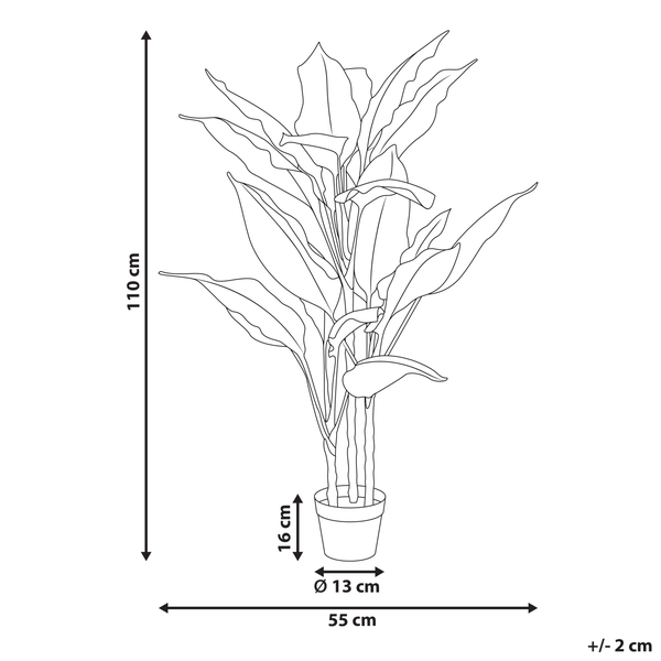 Kunstpflanze DIEFFENBACHIA 110 cm Grün