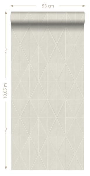 ESTAhome Tapete Origami-Muster Hellgrau - 53 cm x 10.05 m - 148714