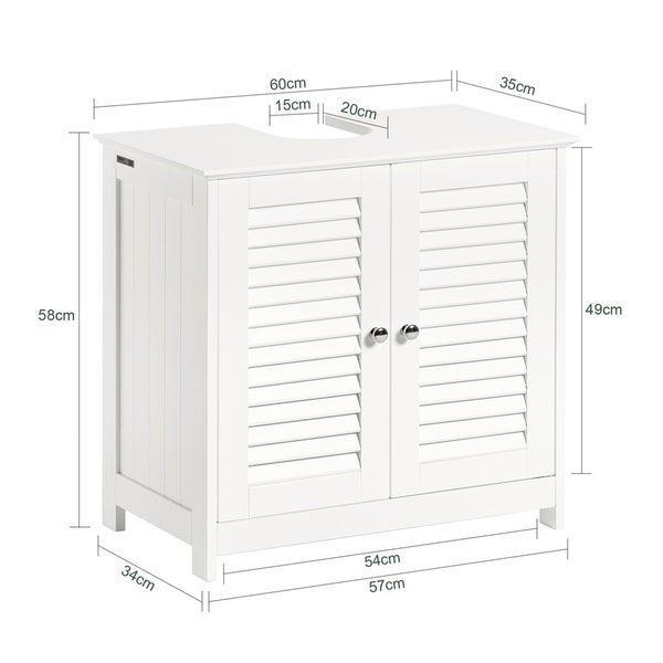 Weißer Waschtischunterschrank mit Maßen