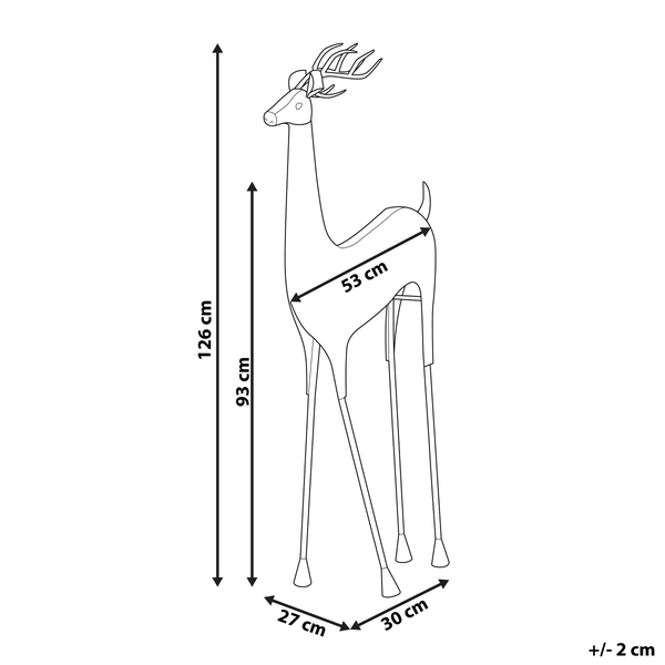 Abmessungen einer Dekofigur Rentier für den Innenbereich