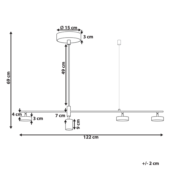 LED Hängeleuchte FOYLE Metall Schwarz