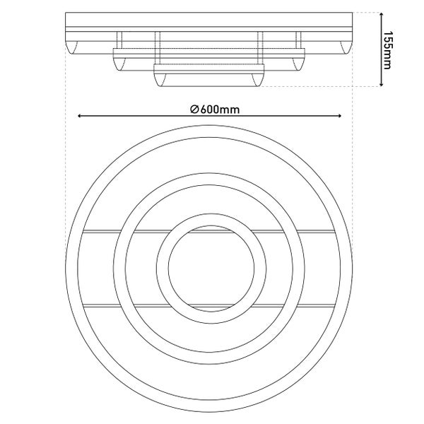 LED-CCT-Deckenleuchte CIRCULO aus schwarzem Metall und sandfarbenem Kunststoff Ø 60 cm