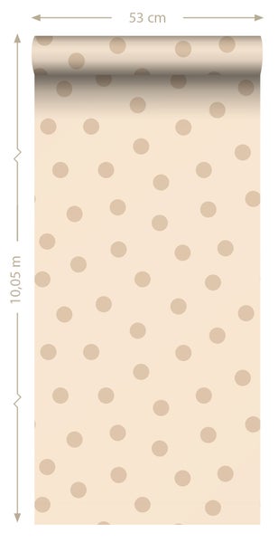 ESTAhome Tapete Punkte Beige - 53 cm x 10.05 m - 139730