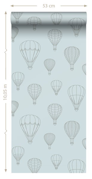 ESTAhome Tapete Luftballons Hellblau - 50 x 900 cm - 139719