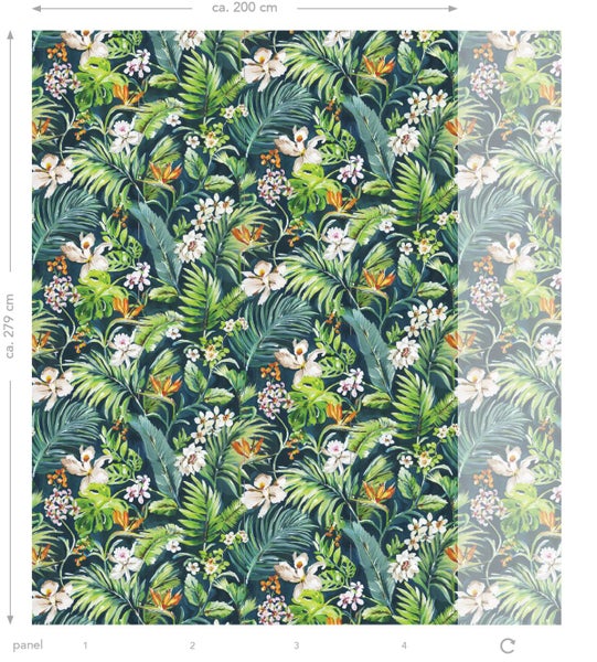 Origin Wallcoverings Fototapete tropische Motive Grün - 1,86 x 2,79 m - 357207