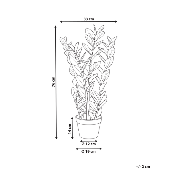 Kunstpflanze ZAMIIFOLIA 76 cm Grün