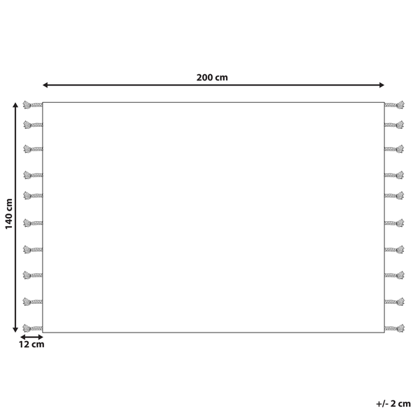 Teppich DOKUZ Beige 140 x 200 cm Baumwolle