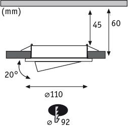 Einbauleuchte Quality schwenkbar rund 110mm 20° GU5,3 max. 50W 12V dimmbar Eisen gebürstet