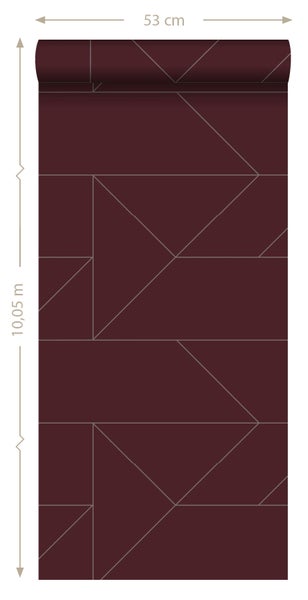 Origin Wallcoverings Tapete grafische Linien Rot - 53 cm x 10.05 m - 347727