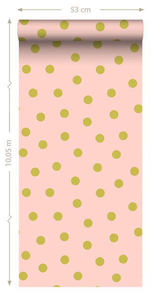 ESTAhome Tapete Punkte Rosa und Grün - 50 x 900 cm - 131576