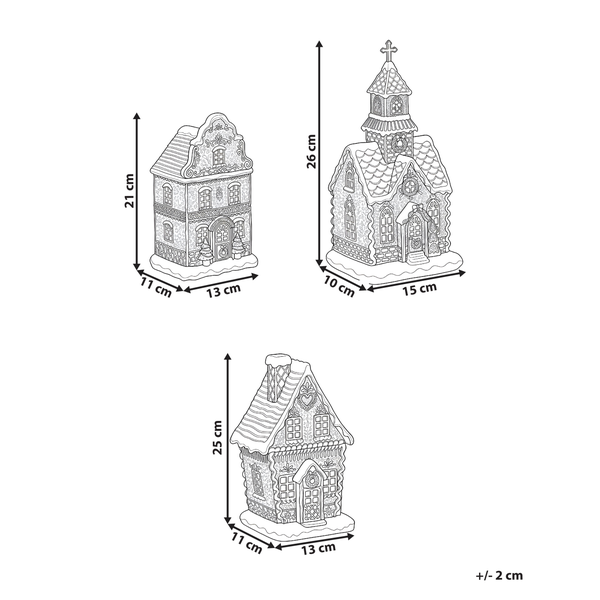 Beleuchtetes Lebkuchenhaus als Weihnachtsdekoration aus Kunststoff mit glitzernder Verzierung
