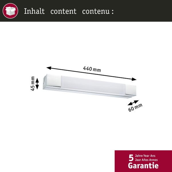 Selection Bathroom LED Spiegelleuchte Quasar IP44 3000K 570lm 230V 7,5W Chrom