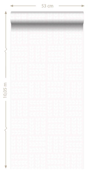 Origin Wallcoverings Tapete Blätter Puderrosa und Weiß - 53 cm x 10.05 m - 347501