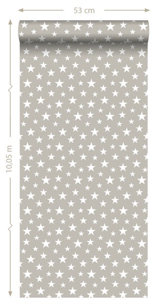 ESTAhome Tapete kleine Sterne Grau - 53 cm x 10.05 m - 128716
