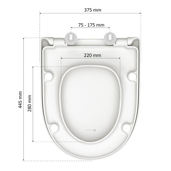 instmaier WC Sitz | Made in Germany | Toilettendeckel mit Absenkautomatik | Klobrille Weiß Glanz | D-Form | mit Schnellverschluss | Duroplast