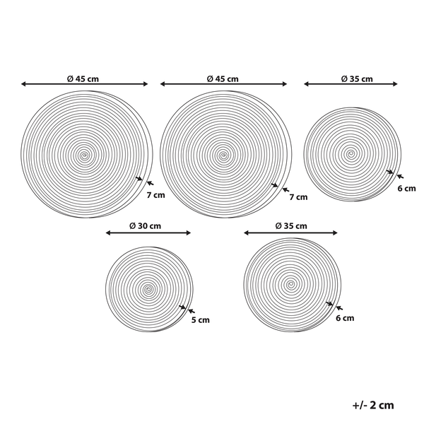 Wanddeko-Set SONLA Seegras 45/35/30 cm Bunt