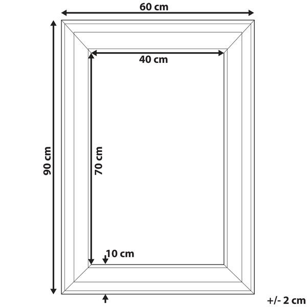 Zeichnung eines Rahmens mit den Maßen 60 mal 90 Zentimeter
