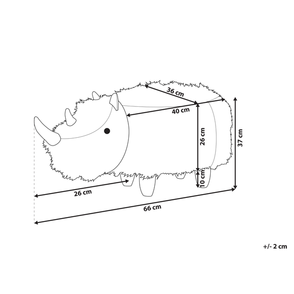 Maße des Nashornkissens