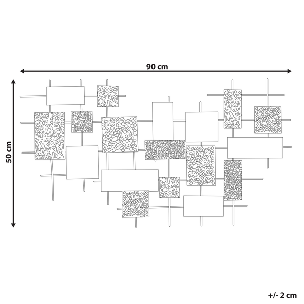 Dekorationsobjekt, 90 mal 50 Zentimeter, aus Metall