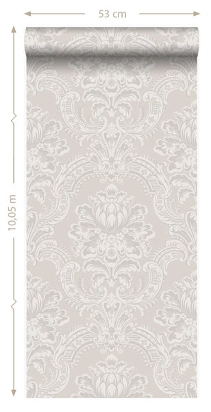 Origin Wallcoverings Tapete Ornamente Grau - 53 cm x 10.05 m - 346524