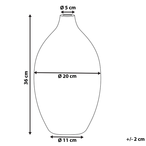 Dekovase BAEZA Keramik 36 cm Weiß