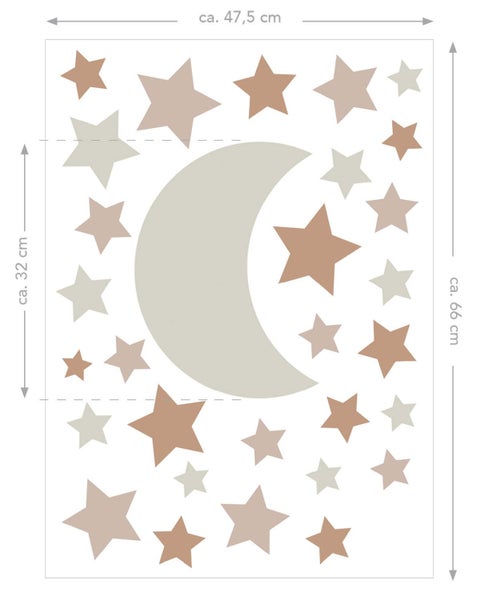 ESTAhome Wandtattoo Sternenhimmel Sandbraun und Terrakotta - 47.5 x 66 cm - 156110