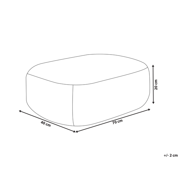 Pouf ISARDA Jute Schwarz 40 cm 70 cm 20 cm