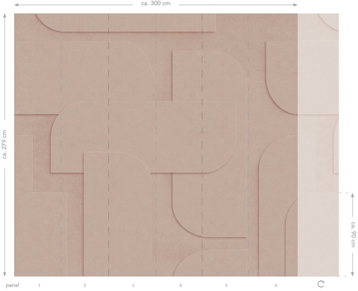 ESTAhome Fototapete 3D Muster Hellrosa - 3 x 2.79 m - 159380